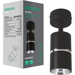 Світильник накладний Ardero ML312-1 MR16 GU10 поворотний чорний+хром (80230)