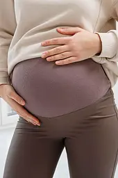 Демісезонні шкіряні лосини для вагітних Koln M (44) Lullababe Мокко - мініатюра 7