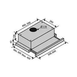 Витяжка кухонна VENTOLUX GARDA 50 INOX (750) SMD LED - мініатюра 8