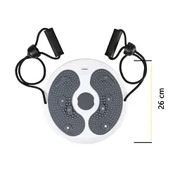 Диск здоров'я для талії Cornix Twisting Waist Disc з еспандерами White/Grey XR-0450 - мініатюра 8