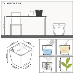 Вазон Lechuza Quadro Premium LS, 9 л, білий (16140) - мініатюра 4