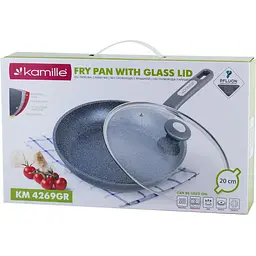Сковорода Kamille з кришкою 20 см (KM-4269GR) - мініатюра 9