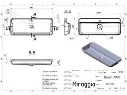 Умивальник Miraggio OCEAN 1000 (8813862) Mirasoft, Матовий, Накладний/Врізний, Білий - мініатюра 2