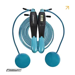 Скакалка для боксу EasyFit TwinRope 2,8 м чорний-зелений - мініатюра 2
