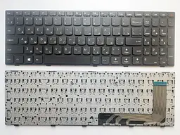 Клавіатура для ноутбуків Lenovo IdeaPad 110-15ISK, 110-17ACL, 110-17IKB чорна з чорною рамкою RU/US