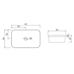 Умивальник Qtap Scorpio 610x380x150 White QT1411K491WN, Білий - мініатюра 2