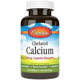 Кальцій хелатний Carlson Chelated Calcium 500 мкг 60 таблеток