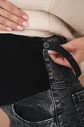 Джинси для вагітних широкі straight fit для майбутніх мам з регульованим поясом 2XL (52) Kloe Юла Мама чорний - мініатюра 7