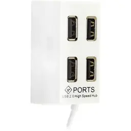 Хаб Usb Atcom TD4004, білий, Usb 2.0 - 4xUsb 2.0, кабель 12 см (10724)