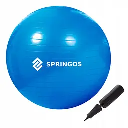 М'яч для фітнесу (фітбол) Springos 85 см Anti-Burst Blue (FB0009) - мініатюра 2
