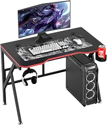 Геймерський комп'ютерний стіл GT Racer T-1218 (120x60x73) Black - мініатюра 1