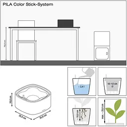 Вазон Lechuza Pila Planter Color 35х35х16.5см блакитний (15942) - мініатюра 5