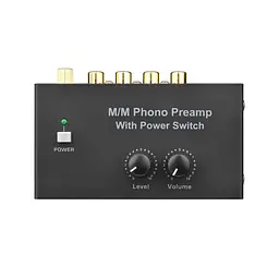 M/M Phono Preamp з перемикачем живлення Ультракомпактний попередній підсилювач з регулятором рівня та гучності вхід RCA - мініатюра 2