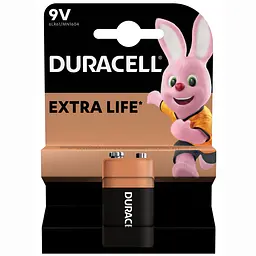 Лужна батарейка Duracell 9 V Крона 6LR61/MN1604 (705998) - мініатюра 2