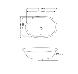 Раковина накладна Mixxus PREMIUM ELLIPSE-1701 з переливом (MP6566) - мініатюра 4