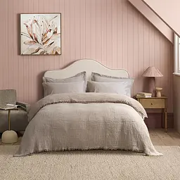 Покривало Lotus Home - Larna muslin beige 200x220 - мініатюра 2