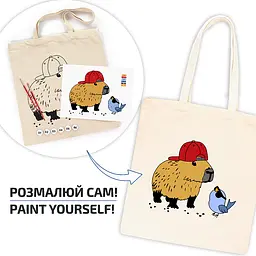 Набір, екосумка-розмальовка, „Капібара“, бавовна 220 г/м2, 38х42см, ROSA Talent [CD] - мініатюра 2