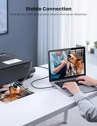 Кабель UGREEN US369 USB 2.0 to USB type B USB Printer Cable для принтерів, сканерів, МФУ 2 м Black (80803) - мініатюра 7