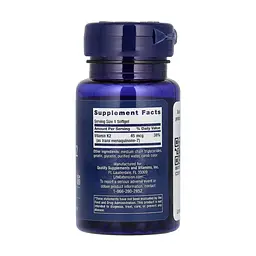 Витамин K Life Extension 45 мкг (Low Dose Vitamin K2) – 90 софтгелей - миниатюра 2