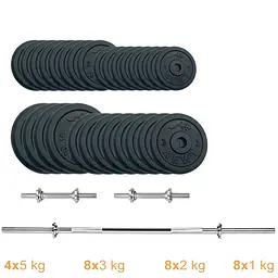 Набір штанга + гантелі металеві Newt Home Gym Set-H NE-M-H-SET-79 79 кг - мініатюра 2