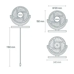 Портативний вентилятор Baseus Serenity Desktop Fan ACYY000002 White - мініатюра 8