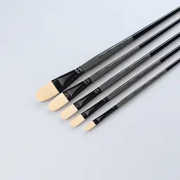 Пензель синтетика овальна TERRA 1608FR №1 довга ручка Rosa - мініатюра 3