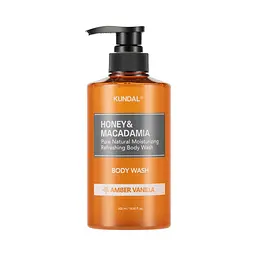 Гель для душу Амбра Ваніль Honey & Macadamia Body Wash Amber Vanilla Kundal 500 мл
