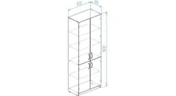 Шафа Анжело Ferrum-decor 5 полиць 4 двері 1900x800x380 ДСП Біла 16 мм (FRD-105055) - мініатюра 4