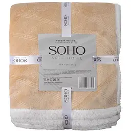 Ковдра Soho Plush hugs Beige флісова, 220х200 см, бежева з білим (1225К) - мініатюра 3