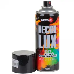 Акрилова високотемпературна фарба Nowax 650° Спрей 450 мл Чорна (black/ral9005) - мініатюра 3