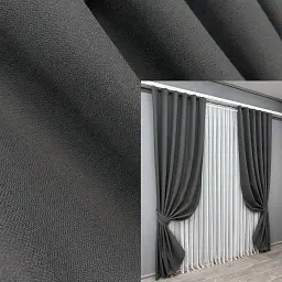 Комплект штор VR-Textil лен блэкаут 2 шт 150x270 см графитовый (1594ш)