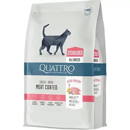 Сухий корм Quattro Cat Sterilized для стерилізованих котів з м'ясом птиці 1.5 кг
