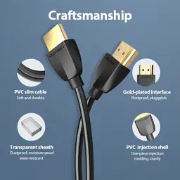 Кабель мультимедійний HDMI M to HDMI M 2.0m V2.0 4K60Hz PVC Vention (AAIBH) - мініатюра 5