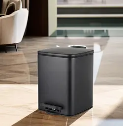 Відро для сміття Zerix Kubix-TC0106 Black з плавним закриттям, квадратне, 6 л, чорний (ZX5890) - мініатюра 4