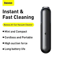 Автомобільний пилосос BASEUS Car Vacuum Cleaner A1 25min 4000Pa (VCAQ010001) чорний - мініатюра 10
