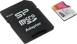 Карта пам'яті Silicon Power microSDHC 32 GB C10 Elite Color 100R (SP032GBSTHBV1V20SP) з адаптером - мініатюра 2