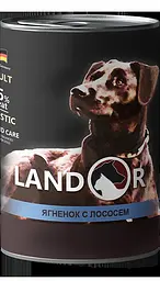 Вологий корм для собак Landor Повноцінний збалансований усіх порід ягня з лососем 0,4 кг