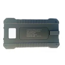 УМБ Power Bank Solar 10000mAh повербанк з сонячною панеллю і ліхтариком Black (11228) - мініатюра 2