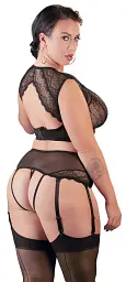 Комплект білизни Cottelli Curves Lace Set, 3XL (чорний) - мініатюра 3