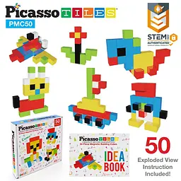 Конструктор магнітний BUILDING CUBES PMC50/23645 PICASSO TILES 50 деталей у коробці - мініатюра 7