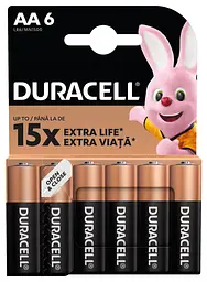 Лужні батарейки Duracell AA, 6 шт. (6409642) - мініатюра 2