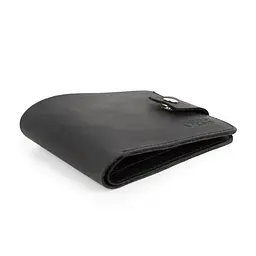 Портмоне чоловіче шкіряне на кнопці Handycover НС-0048 матове чорне - мініатюра 3