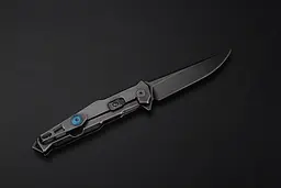 Ніж складаний туристичний Ruike P108-SB, (8.8 см) 14C28N / 3cr14n чорний - мініатюра 4