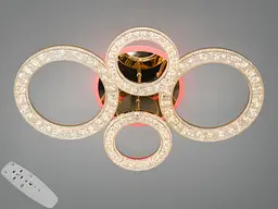 Люстра стельова LED Diasha 2203/2+2G, 75W, 3200K-6500K, акрил, сучасний стиль, з пультом, для дому
