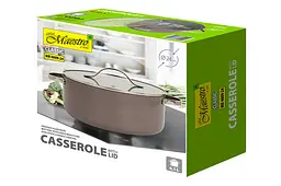 Каструля зі скляною антипригарною кришкою Maestro MR-4009-24 діаметр 24 см на 4.1л Ceramic алюміній - мініатюра 5