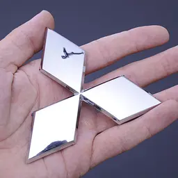 Емблема для Mitsubishi Lancer 88 x 78 мм пластикова скотч - мініатюра 2