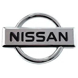Емблема для Nissan 74 x 104 мм пластикова 2 пуклі