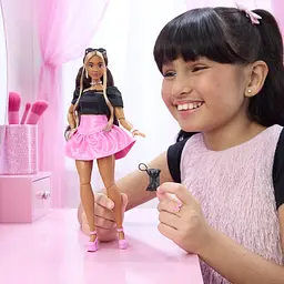 Лялька Barbie Deluxe Style Pink & Black чорний топ і рожева спідниця (JJN74) - мініатюра 6