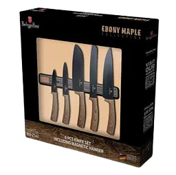 Набір ножів Berlinger Haus Ebony Maple Collection з магнітною підставкою, 6 предметів, чорний (BH 2541) - мініатюра 3
