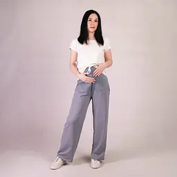 Вільні жіночі штани для вагітних двонитка розмір 50/52 (XL/2XL) Tiana Сірий